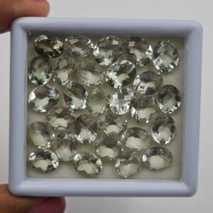 Natural Green Amethyst Oval Checker Cut Loose Stone Lot 51 Pcs 8*10 MM 116 CT