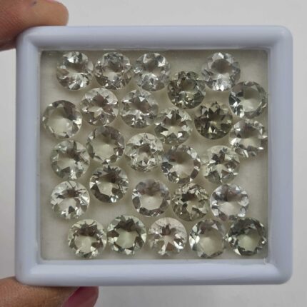 Natural Green Amethyst Round Cut Loose Stone Lot 71 Pcs 9 MM 176 CT