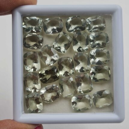 Natural Green Amethyst Cushion Cut Loose Stone Lot 33 Pcs 9*11 MM 115 CT