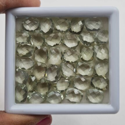 Natural Green Amethyst Cushion Briolette Cut Loose Stone Lot 45 Pcs 8*10MM 108CT
