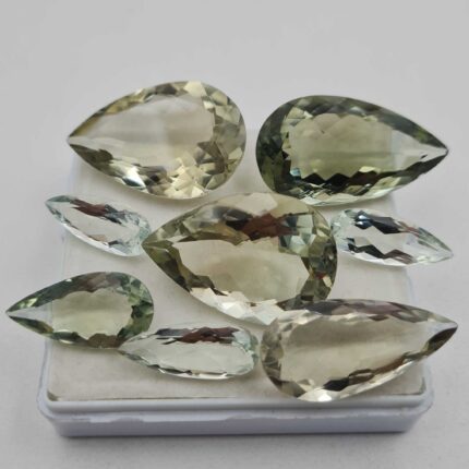 Natural Green Amethyst Pear Cut Loose Stone Lot 4 Pcs 7*15-22*34 MM 101 CT