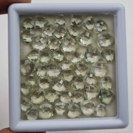 Natural Green Amethyst Trillion Briolette Cut Loose Stone Lot 58 Pcs 6-9 MM 80CT