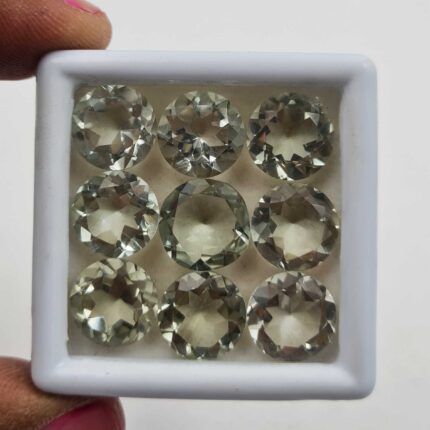 Natural Green Amethyst Round Cut Loose Stone Lot 10 Pcs 11 MM 44 CT