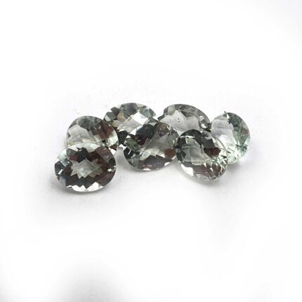 Natural Green Amethyst Oval Checker Cut Loose Stone Lot 7 Pcs 8*10 MM 15 CT