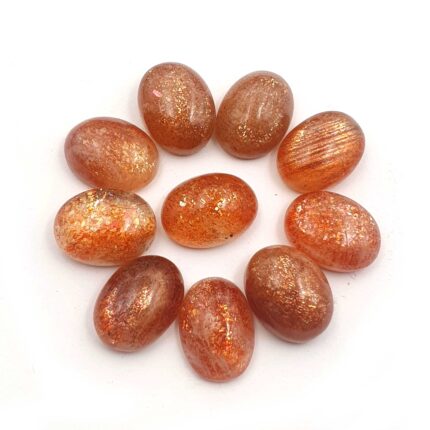 Natural Sun Stone Oval Cabochon Loose Gemstone Lot 10 Pcs 12x16 MM 100 CT