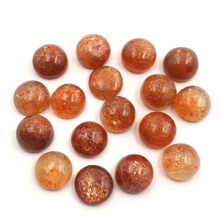 Natural Sun Stone Round Cabochon Loose Gemstone Lot 8 Pcs 12 MM 56 CT