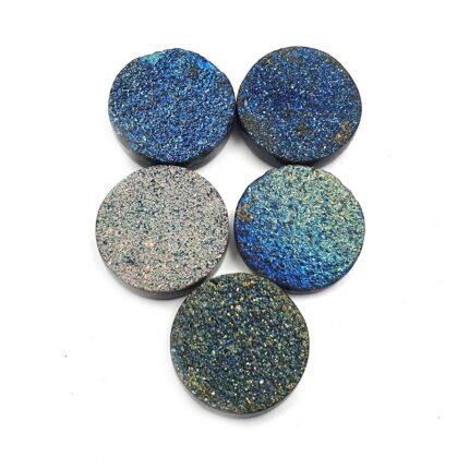 Natural Rainbow Dyed Drusy Pear Cabochon Loose Gemstone Lot 5 Pcs 20 MM 95 CT