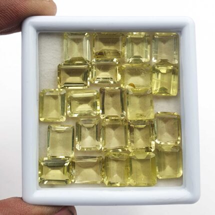 Natural Lemon Quartz Octagon Cut Loose Gemstone Lot 27 Pcs 9*11 MM 102 CT