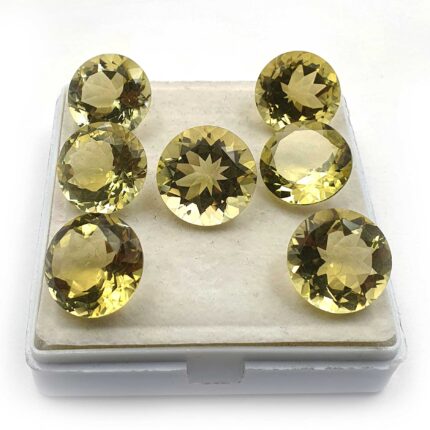 Natural Lemon Quartz Round Cut Loose Gemstone Lot 11 Pcs 16-17 MM 135 CT