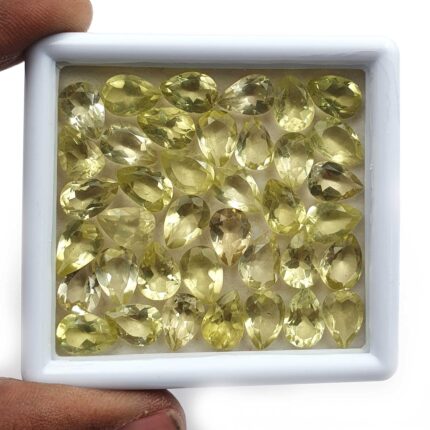Natural Lemon Quartz Pear Cut Loose Gemstone Lot 63 Pcs 7*10 MM 110 CT