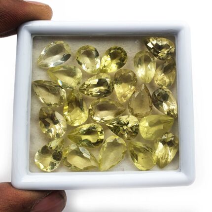 Natural Lemon Quartz Pear Cut Loose Gemstone Lot 46 Pcs 8*12-8.50*13 MM 143 CT