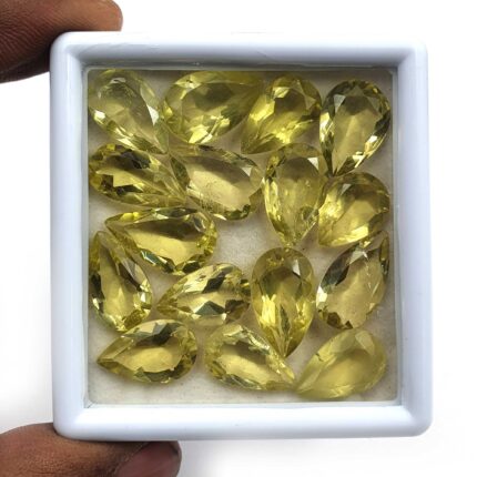 Natural Lemon Quartz Pear Cut Loose Gemstone Lot 25 Pcs 9*16-11*18 MM 140 CT
