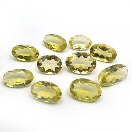 Natural Lemon Quartz Oval Cut Loose Gemstone Lot 10 Pcs 11*18-15*21 MM 118 CT