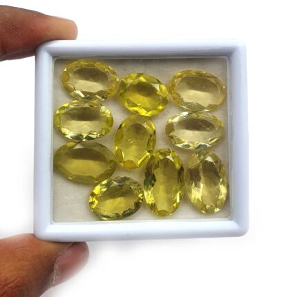 Natural Lemon Quartz Oval Cut Loose Gemstone Lot 7 Pcs 12.50*17-12.50*20MM 64 CT