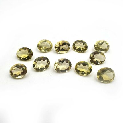 Natural Lemon Quartz Oval Cut Loose Gemstone Lot 11 Pcs 10*12 MM 43 CT