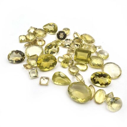 Natural Lemon Quartz Mix Cut Loose Gemstone Lot 30 Pcs 5-15 MM 100 CT