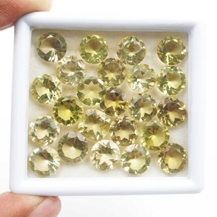 Natural Lemon Quartz Round Cut Loose Stone Lot 28 Pcs 10 MM 90 CT