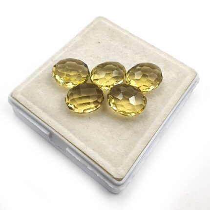 Natural Lemon Quartz Fancy Cut Loose Gemstone Lot 5 Pcs 12*15 MM 63 CT