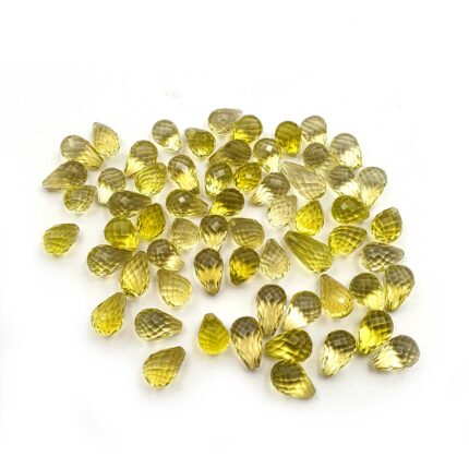Natural Lemon Quartz Teardrop Briolette Cut Stone Lot 62 Pcs 6x8-6x10 MM 132 CT