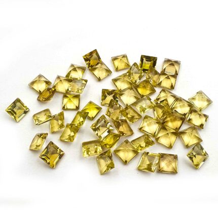 Natural Lemon Quartz Square Cut Loose Gemstone Lot 34 Pcs 8 MM 81 CT
