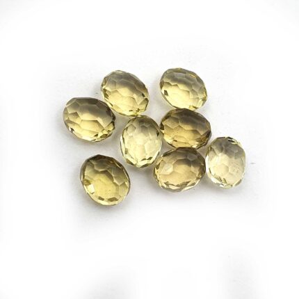 Natural Lemon Quartz Fancy Briolette Cut Loose Gemstone Lot 8 Pcs 9*11 MM 37 CT