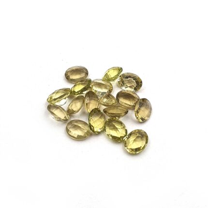 Natural Lemon Quartz Oval Checker Cut Loose Gemstone Lot 17 Pcs 7*9 MM 27 CT