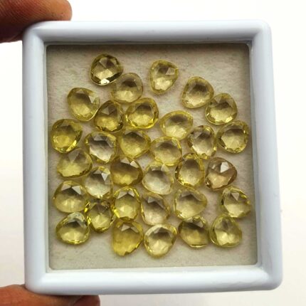 Natural Lemon Quartz Fancy Cut Loose Stone Lot 32 Pcs 7*8 MM 36 CT