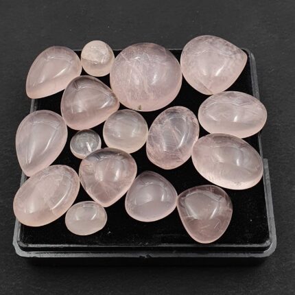 Natural Rose Quartz Mix Cabochon Loose Gemstone 22 Pcs 5-21 MM 100 CT