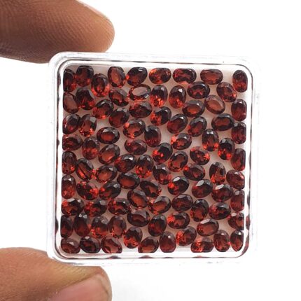 Natural Garnet oval Cut Red Garnet Gemstone Loose Lot 184 Pcs 3*4 mm 40 CT