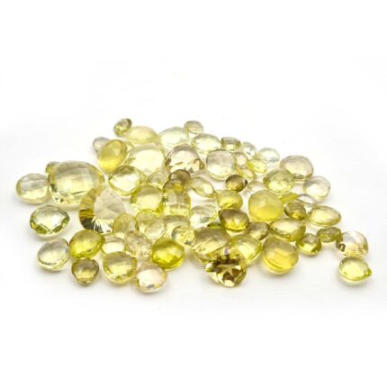 Natural Lemon Quartz Heart Cut Loose Stone Lot 60 Pcs 6-15 MM 93 CT