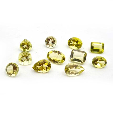 Natural Lemon Quartz Mix Cut Loose Stone Lot 11 Pcs 8 MM 25 CT
