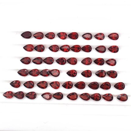 Natural Garnet Pear Cut Loose Gemstone Lot 42 Pcs 4*6 MM 20 CT