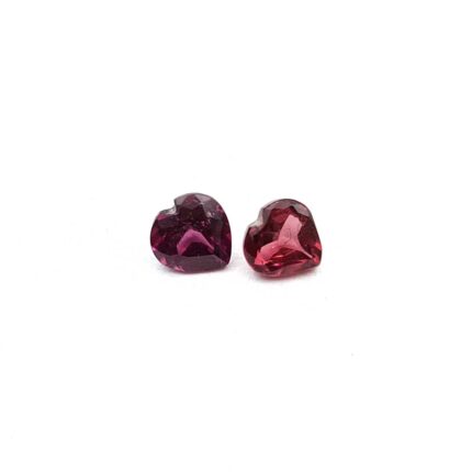 Natural Rhodolite Garnet Heart Cut Loose Gemstone Lot 2 Pcs 5 MM 1.15 CT