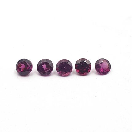 Natural Rhodolite Garnet Round Cut Loose Gemstone Lot 5 Pcs 4 MM 1.75 CT