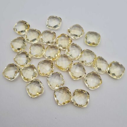Natural Citrine Cushion Briolette Cut Loose Gemstone Lot 14 MM 6 Pcs 56 CT