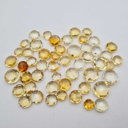 Natural Citrine Round Briolette Cut Loose Stone Lot 18 Pcs 8-13 MM 51 CT