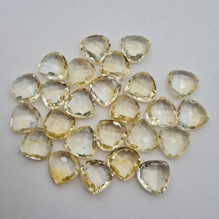 Natural Citrine Heart Briolette Cut Loose Stone Lot 6 Pcs 14.50-15 MM 53 CT