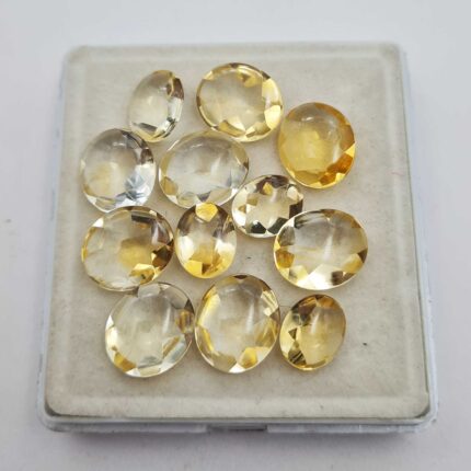 Natural Citrine Oval Buptop Loose Stone Lot 12 Pcs 9*11-12*14 MM 60 CT