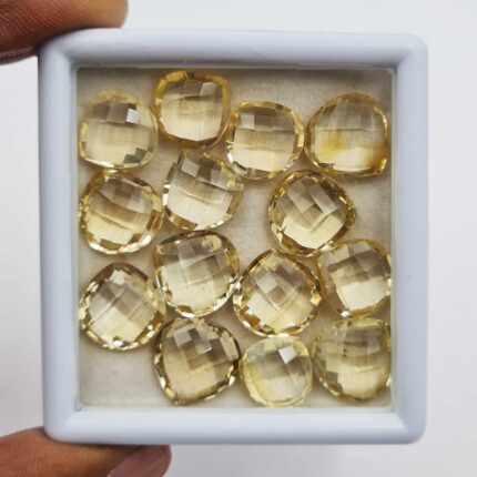 Natural Citrine Heart Briolette Cut Loose Stone Lot 6 Pcs 12-14 MM 50 CT