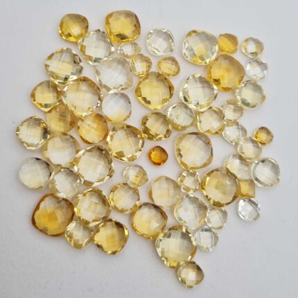 Natural Citrine Cushion Briolette Cut Loose Stone Lot 47 Pcs 5-10 MM 98 CT