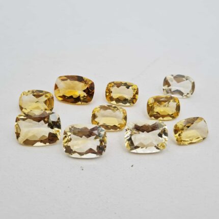 Natural Citrine Cushion Cut Loose Gemstone Lot 10 Pcs 10*14-13*17 MM 68 CT