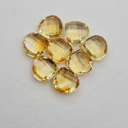 Natural Citrine Heart Briolette Cut Loose Gemstone Lot 8 Pcs 10 MM 27 CT