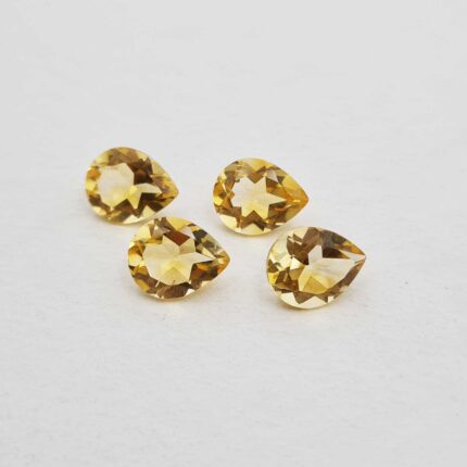 Natural Citrine Pear Cut Loose Gemstone Lot 4 Pcs 8*10 MM 8 CT