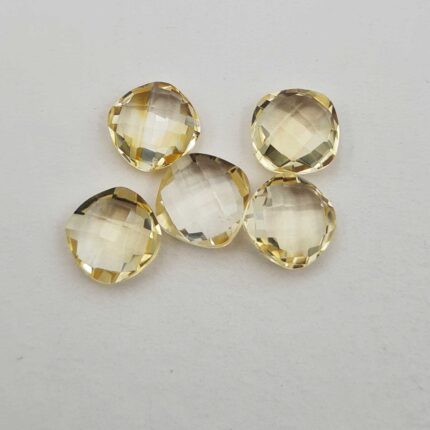 Natural Citrine Cushion Briolette Loose Gemstone Lot 5 Pcs 10 MM 18 CT