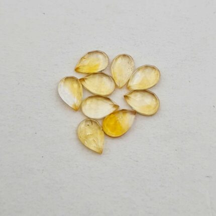 Natural Citrine Pear Checker Cut Loose Gemstone Lot 9 Pcs 5*8 MM 8 CT