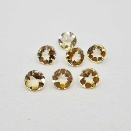 Natural Citrine Round Cabochon Loose Gemstone Lot 7 Pcs 9 MM 16 CT