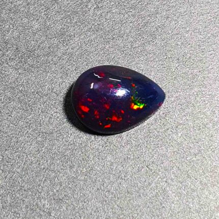 Natural Ethiopian Black Opal Pear Cabochon Loose Gemstone 9*12 MM 2.85 CT
