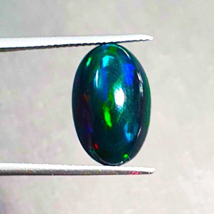 Natural Ethiopian Black Opal Oval Cabochon Loose Gemstone 10*15 MM 4.60 CT