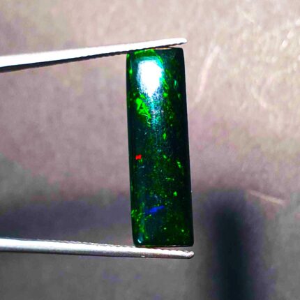 Natural Ethiopian Black Opal Rectangle Cabochon Loose Gemstone 7*23 MM 3.45 CT