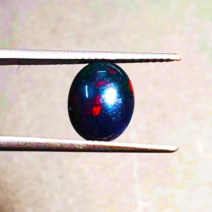 Natural Ethiopian Black Opal Oval Cabochon Loose Gemstone 8*10 MM 1.35 CT